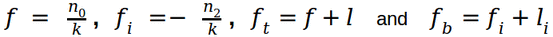 paraxial parameters formula