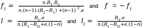 paraxial parameters formula