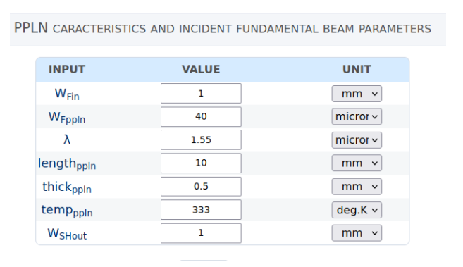 solver input table